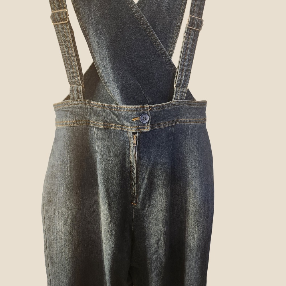 Dollhouse Wide Leg Denim Overalls Jrs 13/14 Jumpsuit Boho Festival Retro